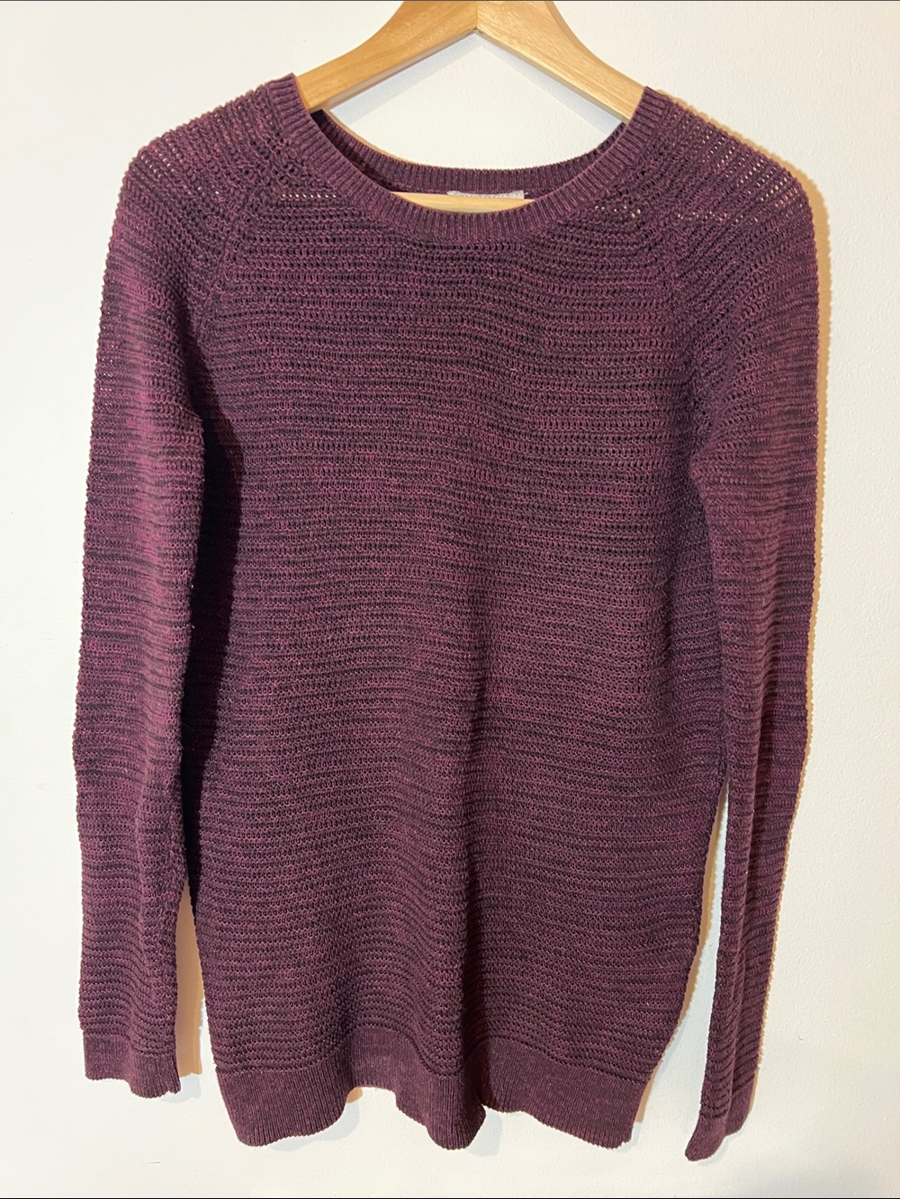 LOFT Deep Plum Scoop Neck Knit Sweater